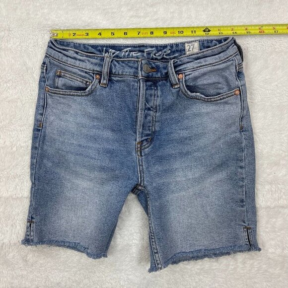 Free People We The Free High Rise Jean Shorts 27 Button Fly Cut Off Denim - Picture 8 of 10
